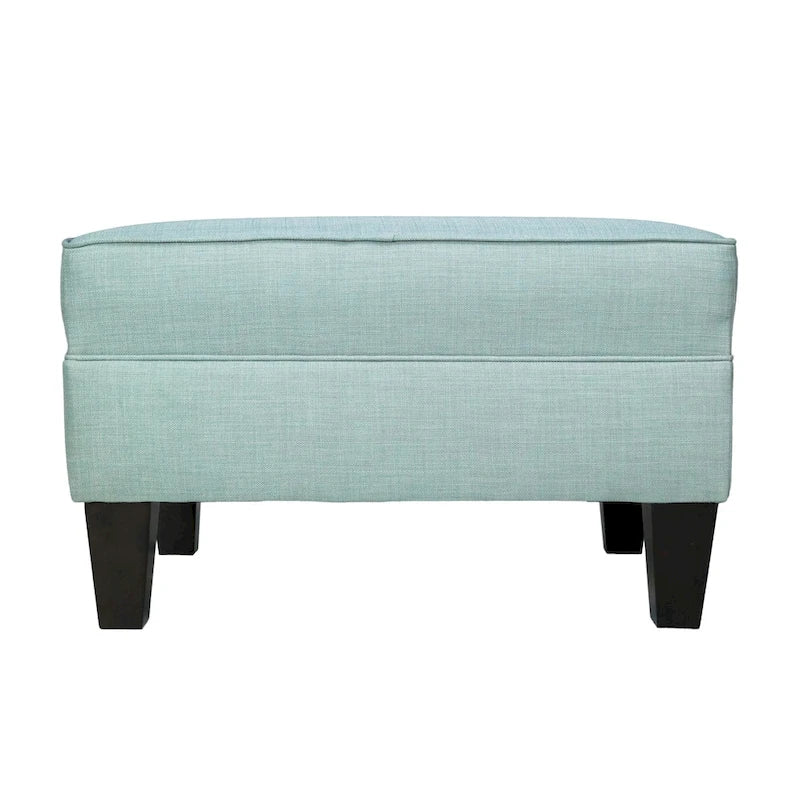 Pouff de rangement en tissu, rectangulaire, 1 place, beige / bleu / gris / gris foncé