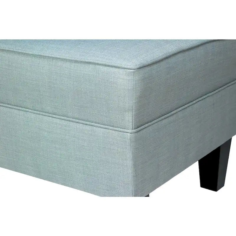 Pouff de rangement en tissu, rectangulaire, 1 place, beige / bleu / gris / gris foncé