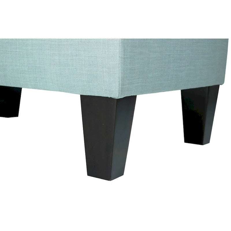 Pouff de rangement en tissu, rectangulaire, 1 place, beige / bleu / gris / gris foncé