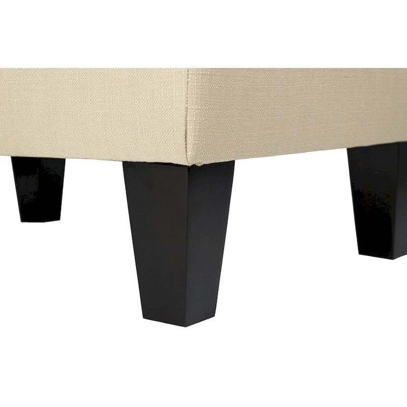 Pouff de rangement en tissu, rectangulaire, 1 place, beige / bleu / gris / gris foncé