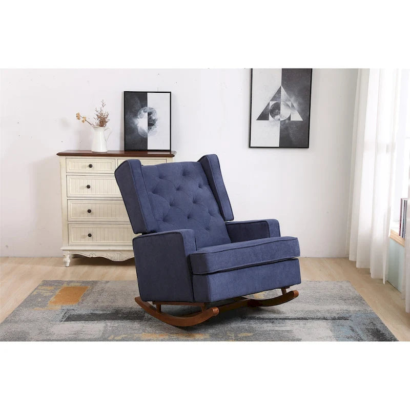Fauteuil à bascule monoplace en bois massif multicolore