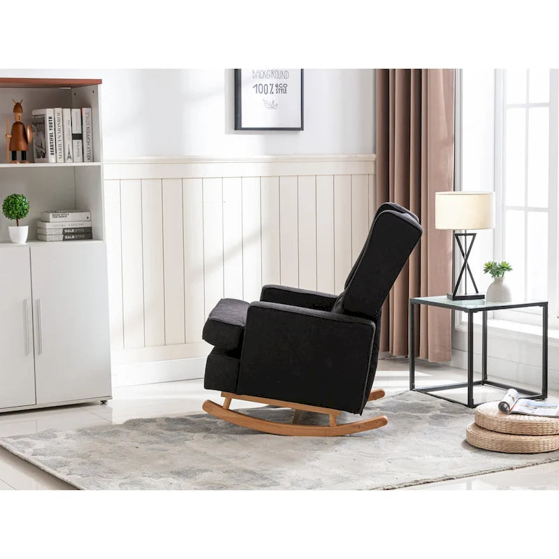 Fauteuil à bascule monoplace en bois massif multicolore