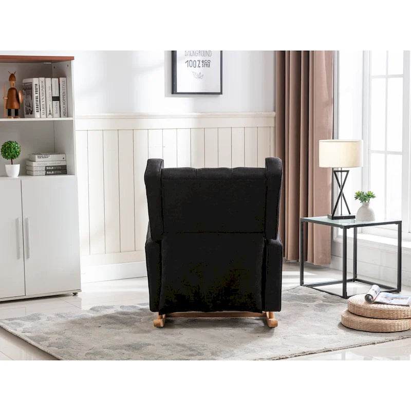 Fauteuil à bascule monoplace en bois massif multicolore