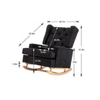 Fauteuil à bascule monoplace en bois massif multicolore