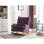 Fauteuil à bascule monoplace en bois massif multicolore