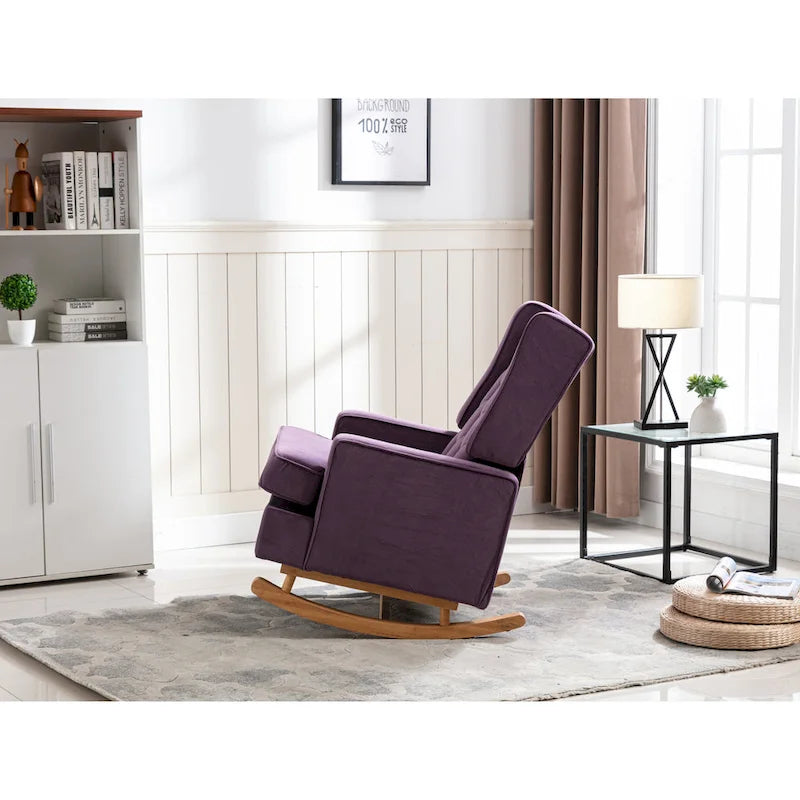 Fauteuil à bascule monoplace en bois massif multicolore