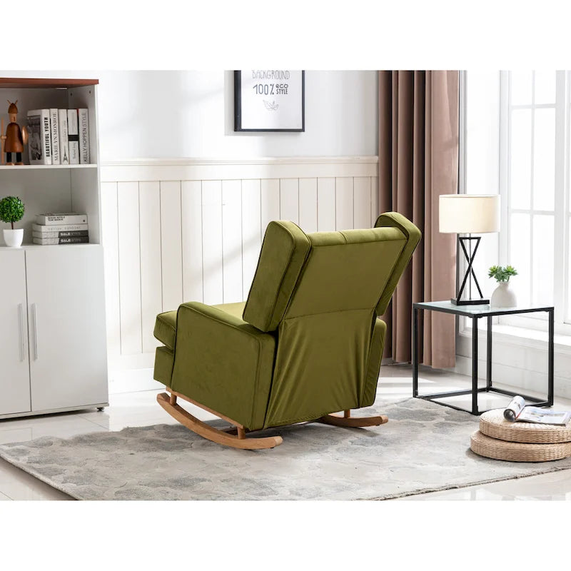 Fauteuil à bascule monoplace en bois massif multicolore