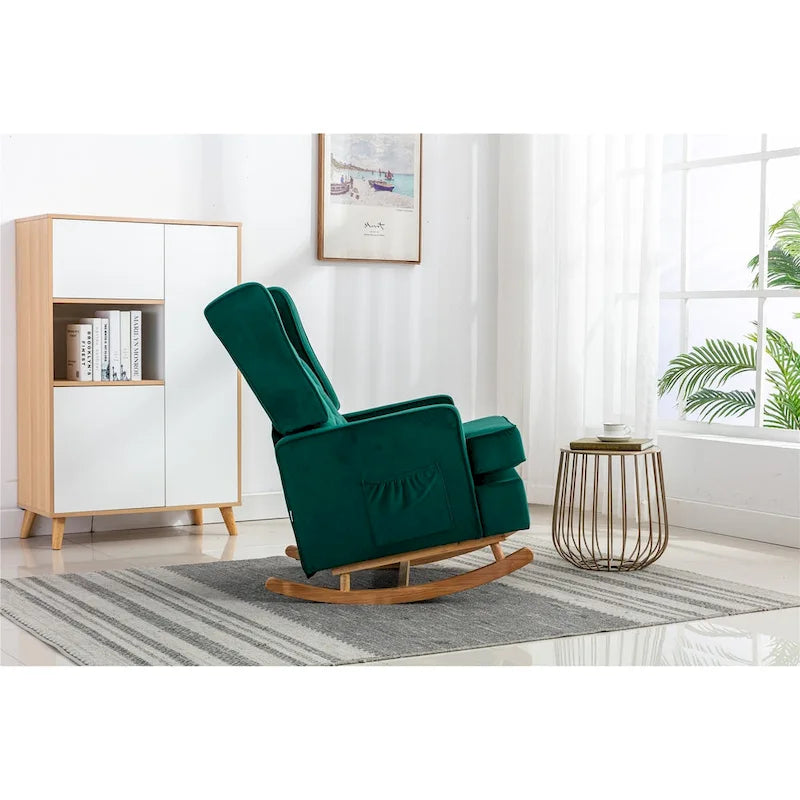Fauteuil à bascule monoplace en bois massif multicolore