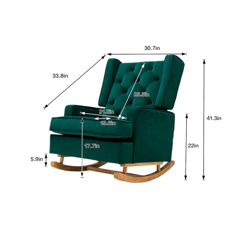 Fauteuil à bascule monoplace en bois massif multicolore