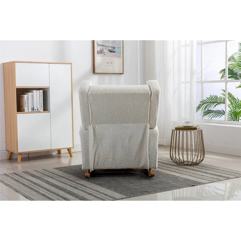 Fauteuil à bascule monoplace en bois massif multicolore