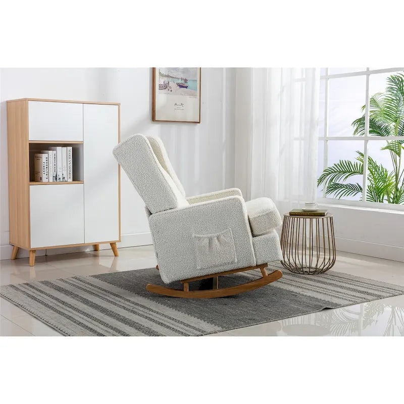 Fauteuil à bascule monoplace en bois massif multicolore