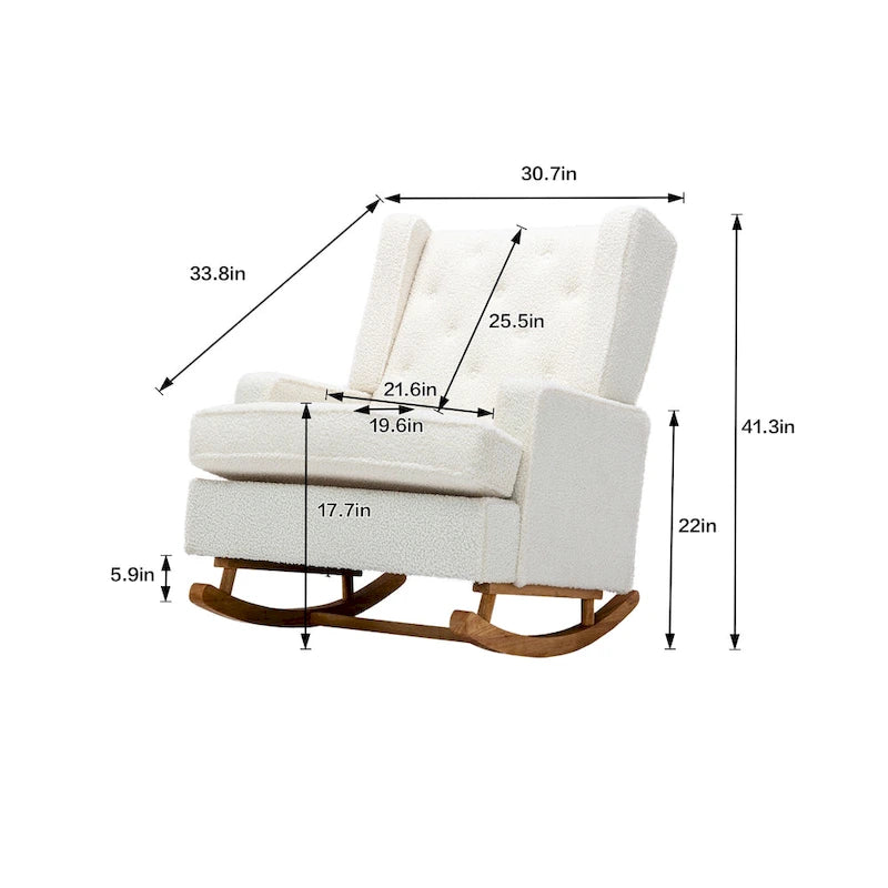 Fauteuil à bascule monoplace en bois massif multicolore