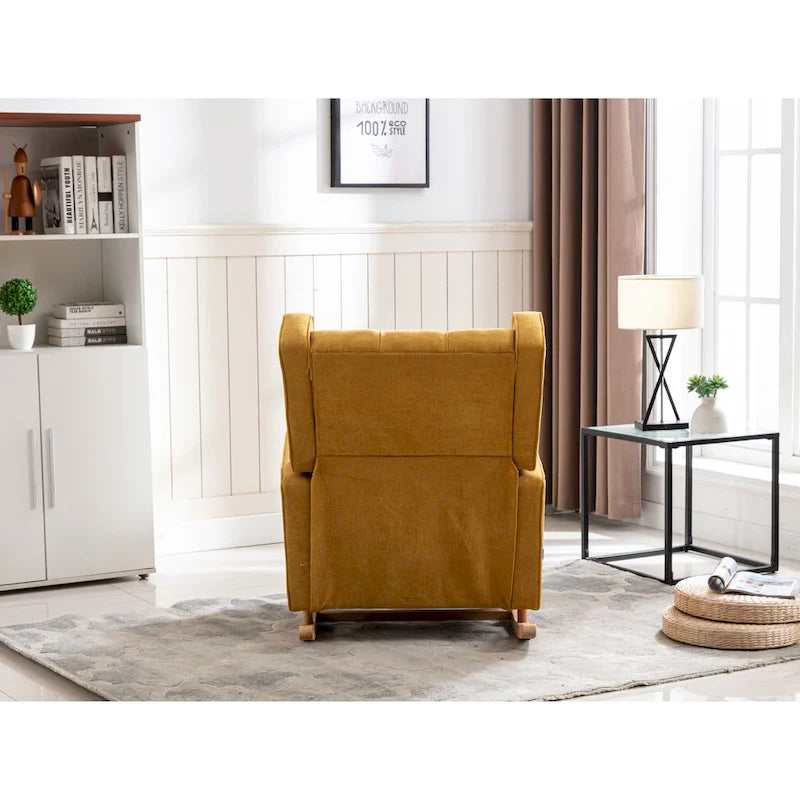 Fauteuil à bascule monoplace en bois massif multicolore