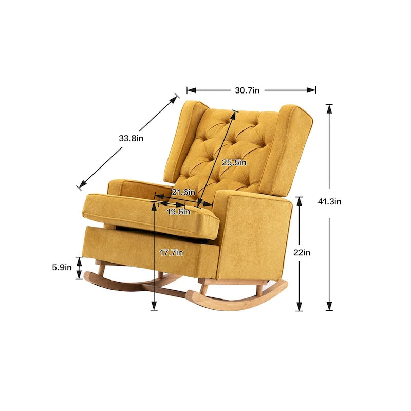 Fauteuil à bascule monoplace en bois massif multicolore