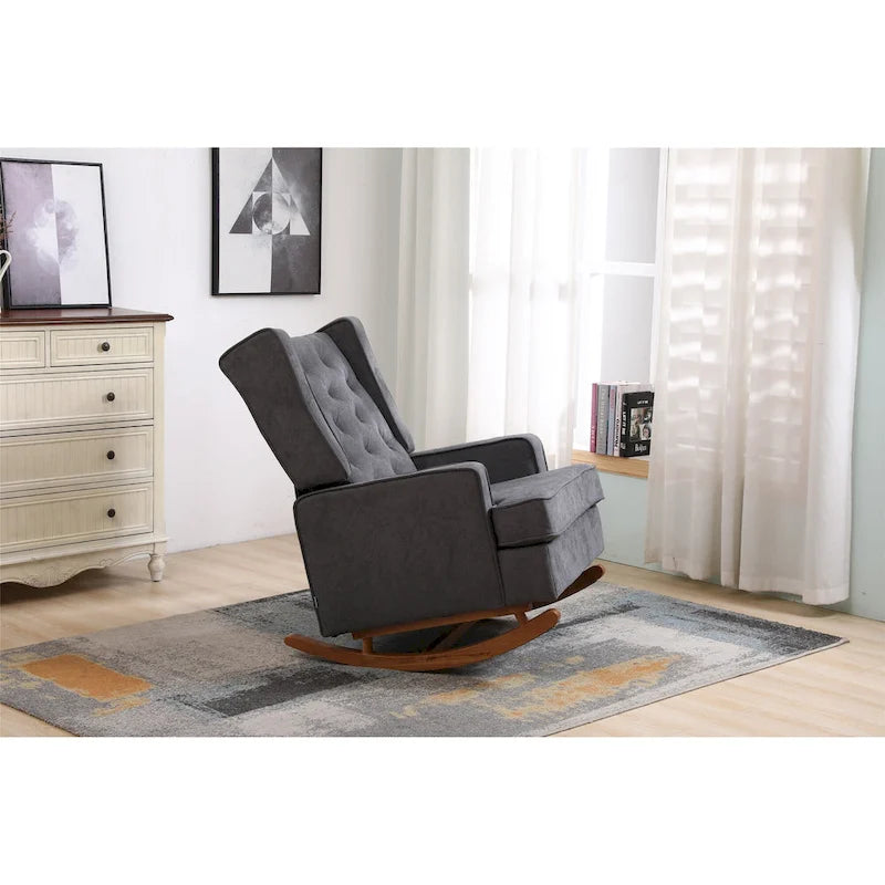 Fauteuil à bascule monoplace en bois massif multicolore
