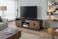 Kuutti Contemporary Brown 63-inch Multi-functional Storage TV Console by Strick & Bolton