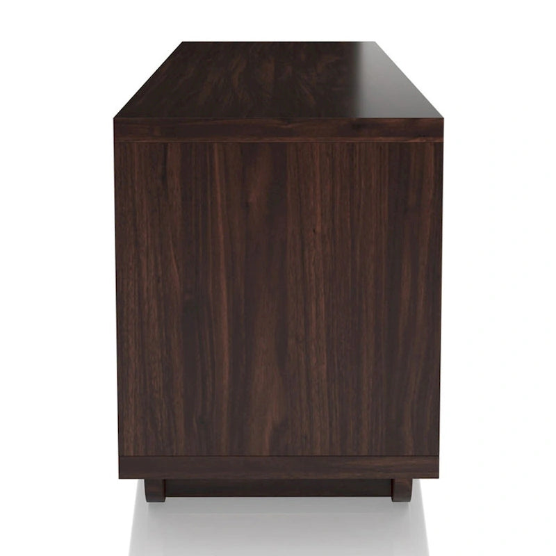 Meuble TV contemporain marron wengé avec rangement, 63 po.