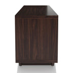 Meuble TV contemporain marron wengé avec rangement, 63 po.