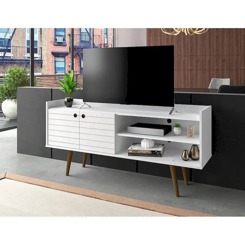 Meuble TV scandinave gris/blanc/marron rustique/noir/blanc cassé