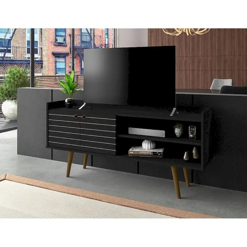 Meuble TV scandinave gris/blanc/marron rustique/noir/blanc cassé
