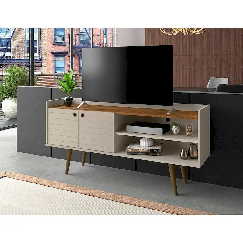 Meuble TV scandinave gris/blanc/marron rustique/noir/blanc cassé