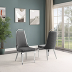 Chaise d'appoint en velours, pieds chromés argent/doré, lot de 2 — Noir / Bleu marine / Gris foncé / Crème