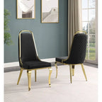Chaise d'appoint en velours, pieds chromés argent/doré, lot de 2 — Noir / Bleu marine / Gris foncé / Crème
