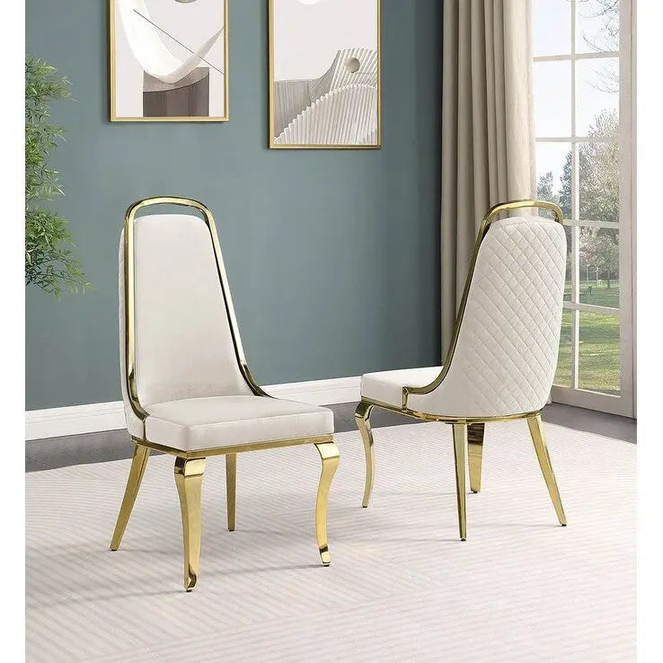 Chaise d'appoint en velours, pieds chromés argent/doré, lot de 2 — Noir / Bleu marine / Gris foncé / Crème