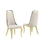 Chaise d'appoint en velours, pieds chromés argent/doré, lot de 2 — Noir / Bleu marine / Gris foncé / Crème