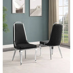 Chaise d'appoint en velours, pieds chromés argent/doré, lot de 2 — Noir / Bleu marine / Gris foncé / Crème