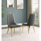Chaise d'appoint en velours, pieds chromés argent/doré, lot de 2 — Noir / Bleu marine / Gris foncé / Crème
