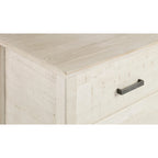 Commode à 6 tiroirs en bois massif rustique gris / noyer / blanc antique