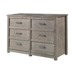 Commode à 6 tiroirs en bois massif rustique gris / noyer / blanc antique
