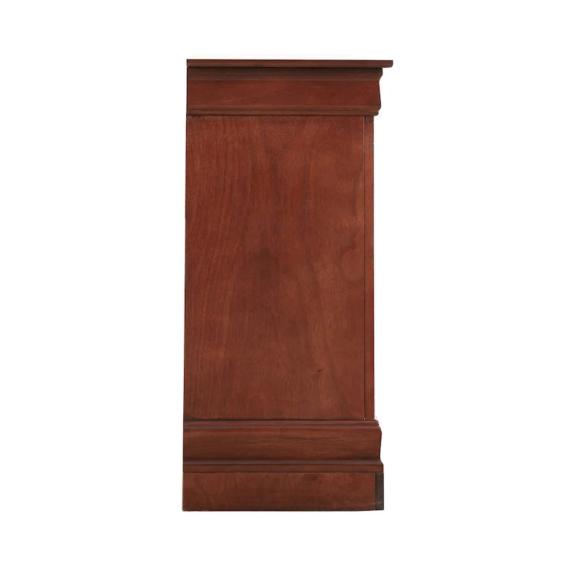 Commode de chambre, Cappuccino / Noir / Cerisier, Placage bois, 1 pièce