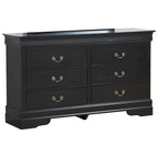 Commode de chambre, Cappuccino / Noir / Cerisier, Placage bois, 1 pièce