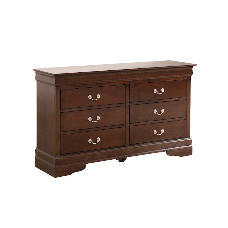Commode de chambre, Cappuccino / Noir / Cerisier, Placage bois, 1 pièce