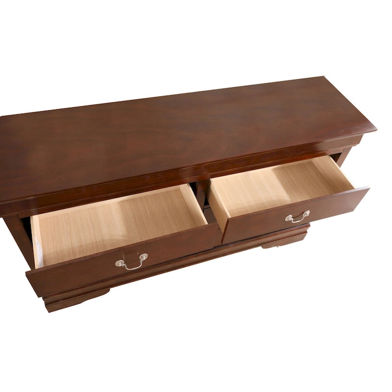 Commode de chambre, Cappuccino / Noir / Cerisier, Placage bois, 1 pièce