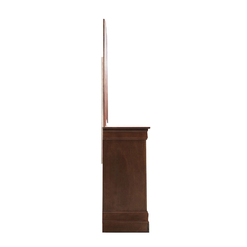 Commode de chambre, Cappuccino / Noir / Cerisier, Placage bois, 1 pièce