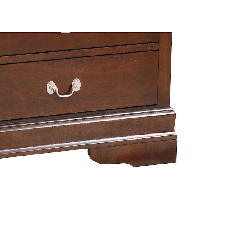 Commode de chambre, Cappuccino / Noir / Cerisier, Placage bois, 1 pièce