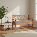 Banc de rangement Toffee & Latte avec coussin, siège en tissu, 1 place