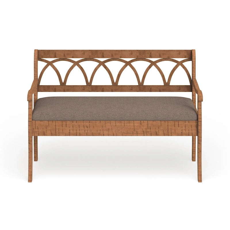 Banc de rangement Toffee & Latte avec coussin, siège en tissu, 1 place