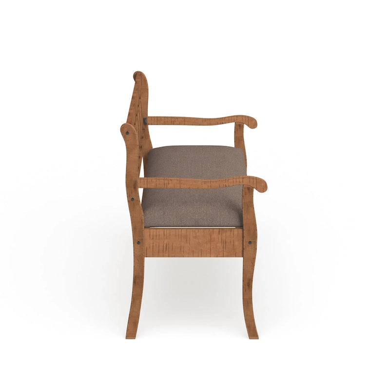 Banc de rangement Toffee & Latte avec coussin, siège en tissu, 1 place