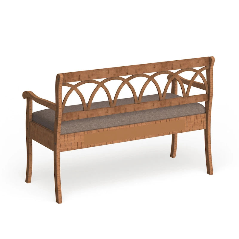 Banc de rangement Toffee & Latte avec coussin, siège en tissu, 1 place