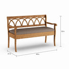 Banc de rangement Toffee & Latte avec coussin, siège en tissu, 1 place