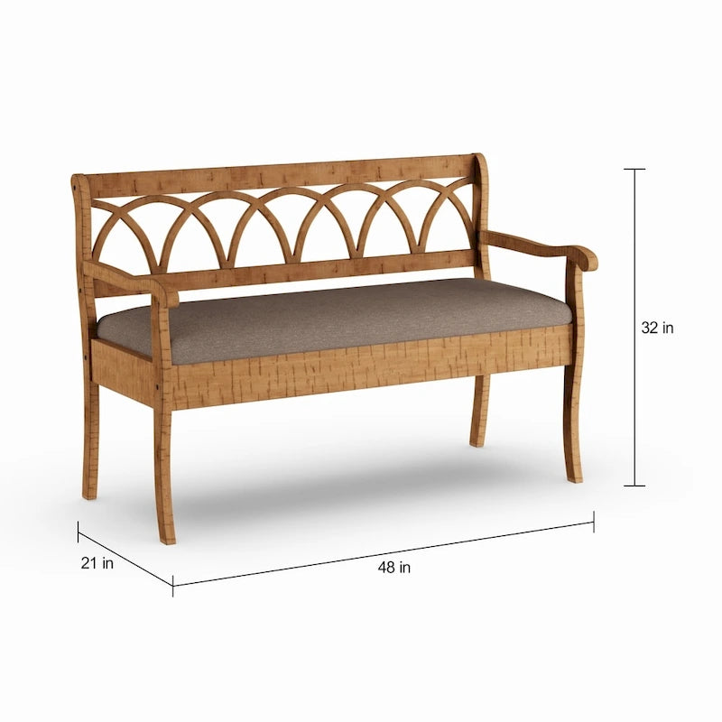 Banc de rangement Toffee & Latte avec coussin, siège en tissu, 1 place
