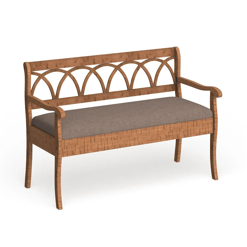 Banc de rangement Toffee & Latte avec coussin, siège en tissu, 1 place