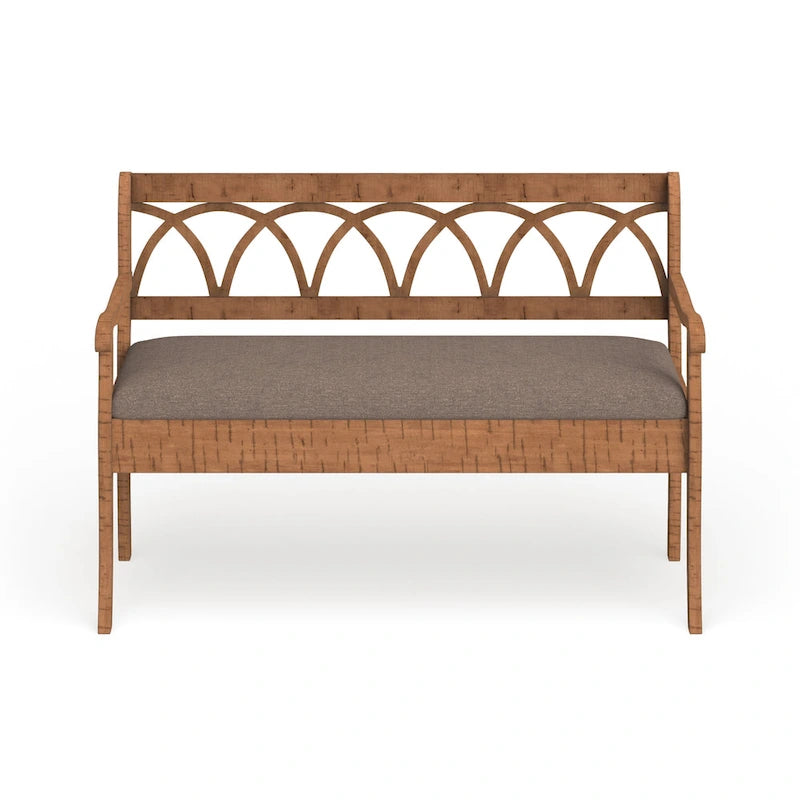 Banc de rangement Toffee & Latte avec coussin, siège en tissu, 1 place