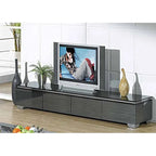 Meuble TV en verre miroir gris, convient aux téléviseurs de plus de 60 pouces