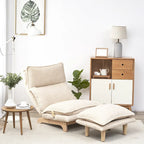 Chaise de sol inclinable pliable blanche, individuelle