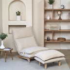 Chaise de sol inclinable pliable blanche, individuelle